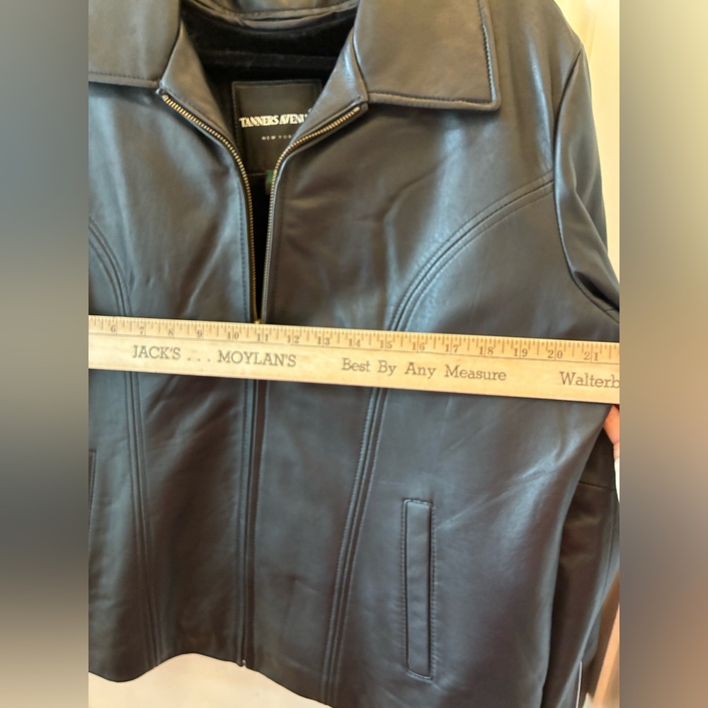Tanners Avenue lambs leather Italy, size 2 XL black zipper up jacket new /tags - Picture 7 of 10